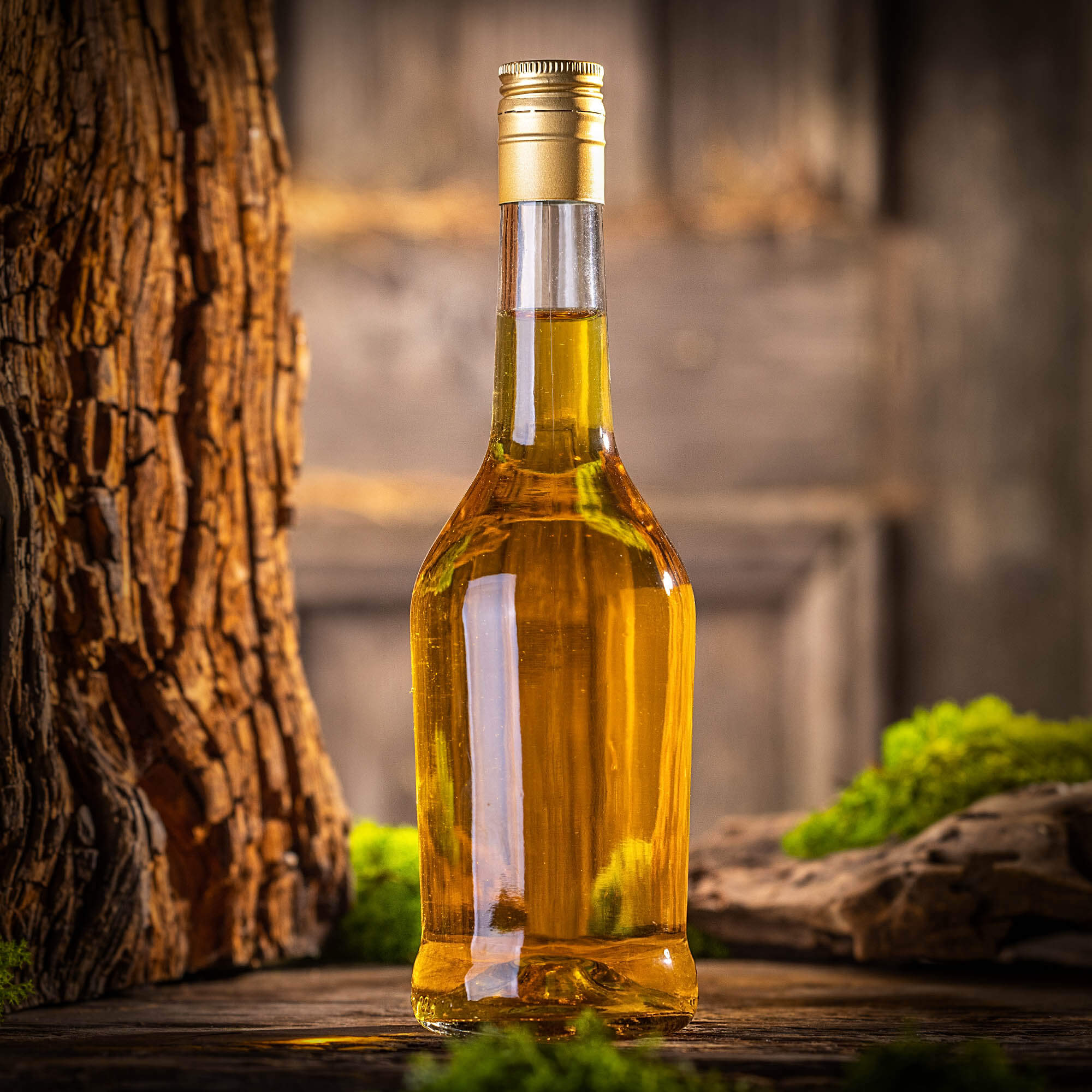 Szklana butelka na nalewkę Loiret 500ml z długą złotą zakrętką 10 szt.