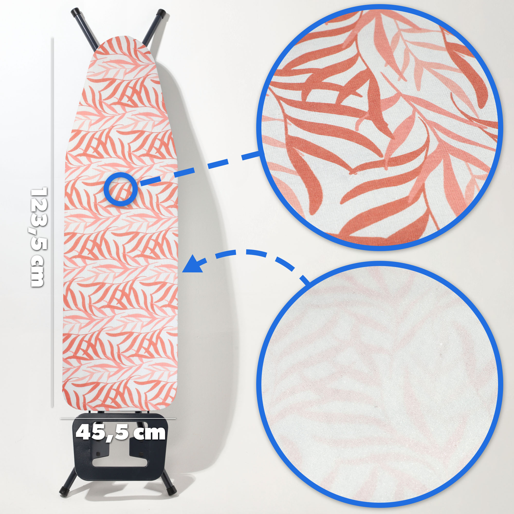 Pokrowiec na deskę do prasowania Tomar 123 x 45 cm liście palmowe