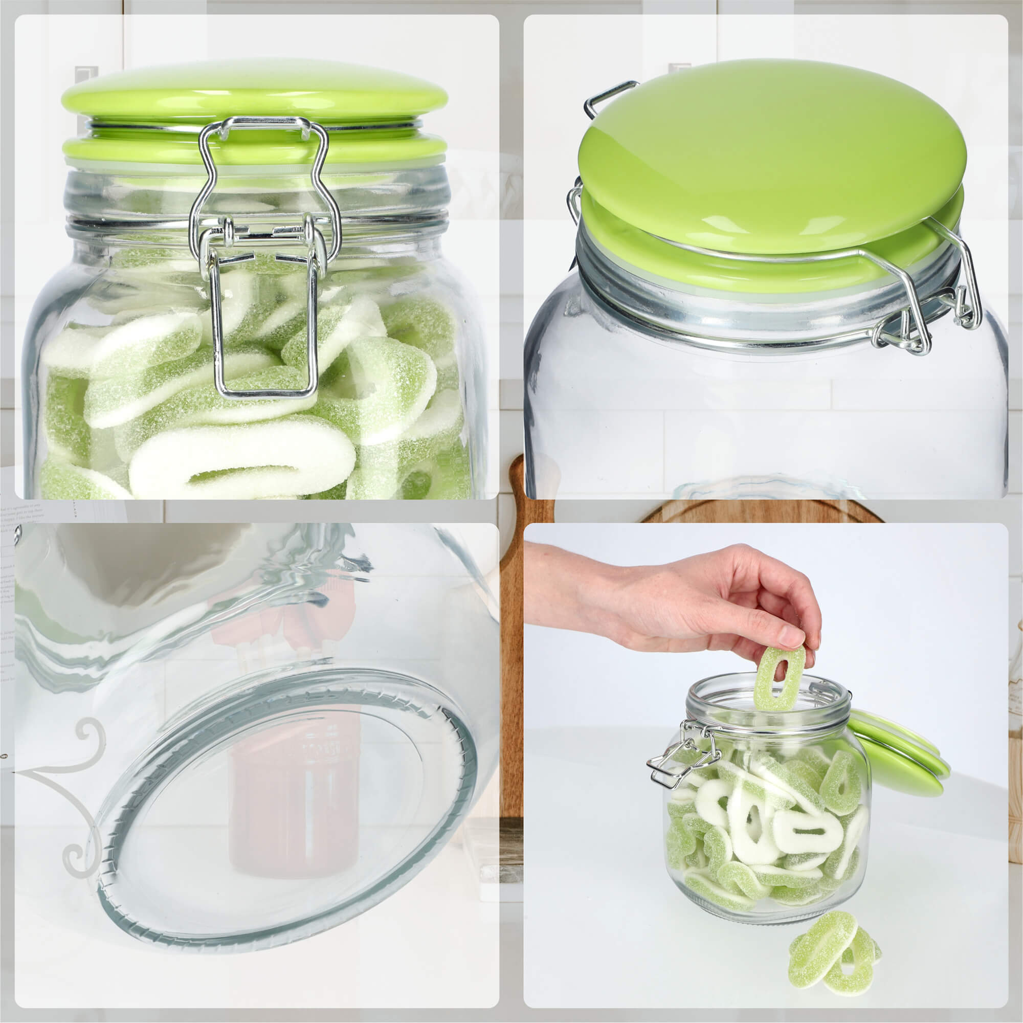 Słoik hermetyczny z ceramiczną pokrywą 2.8L zielony