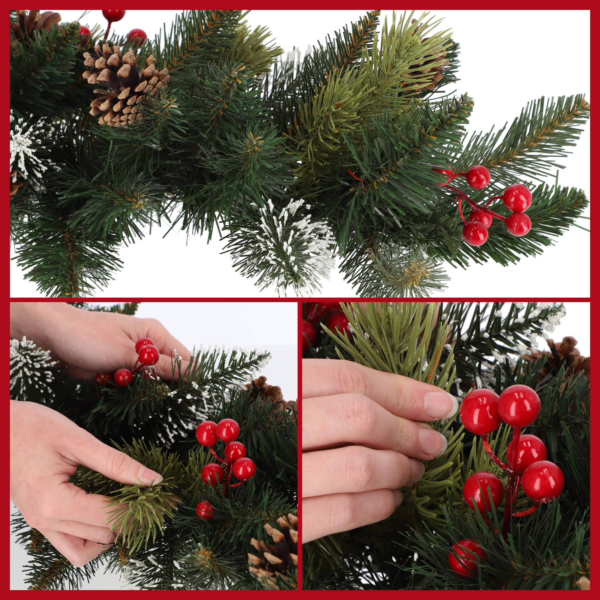 Girlanda świąteczna z szyszkami 115cm zielona