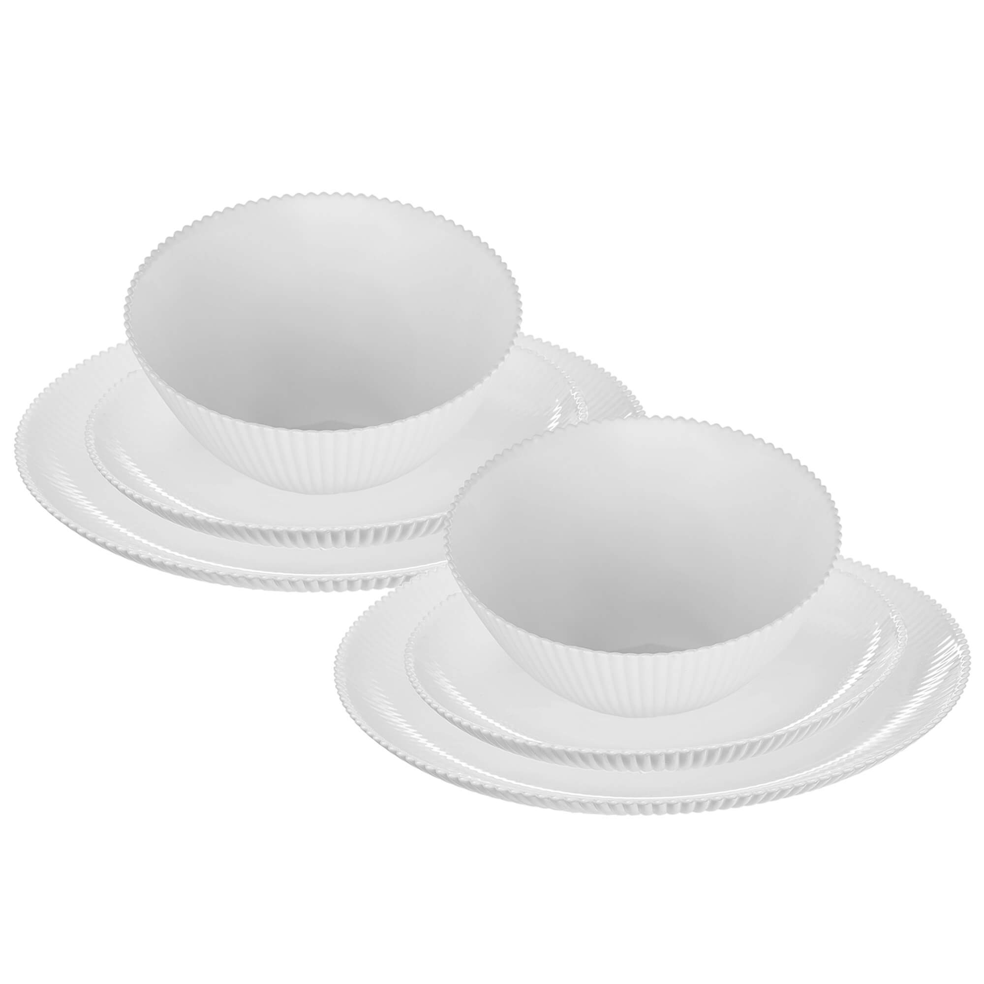 Zestaw obiadowy Regno biały 2 komplety