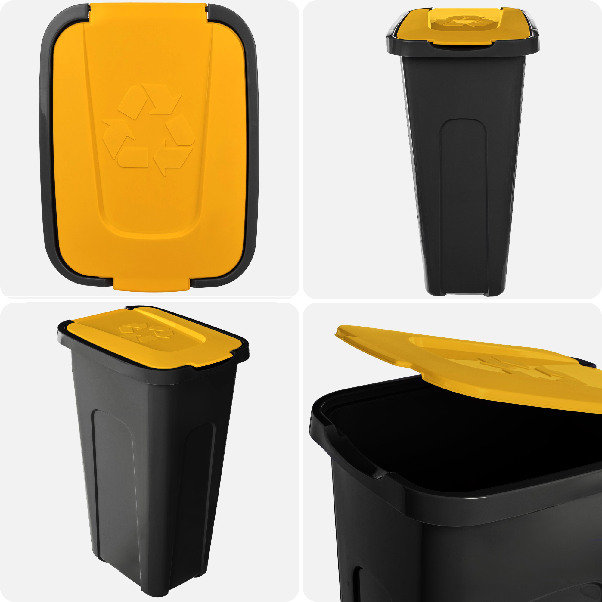 Kosz na śmieci Entrago 30L czarno-żółty