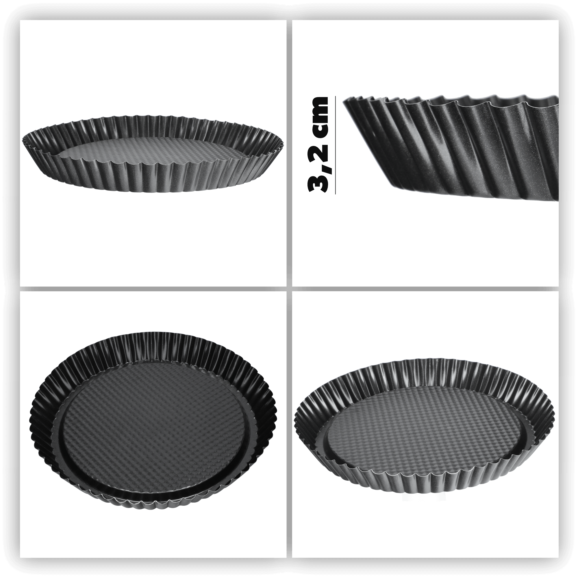 Forma karbowana do tarty Prung 28 cm, czarna