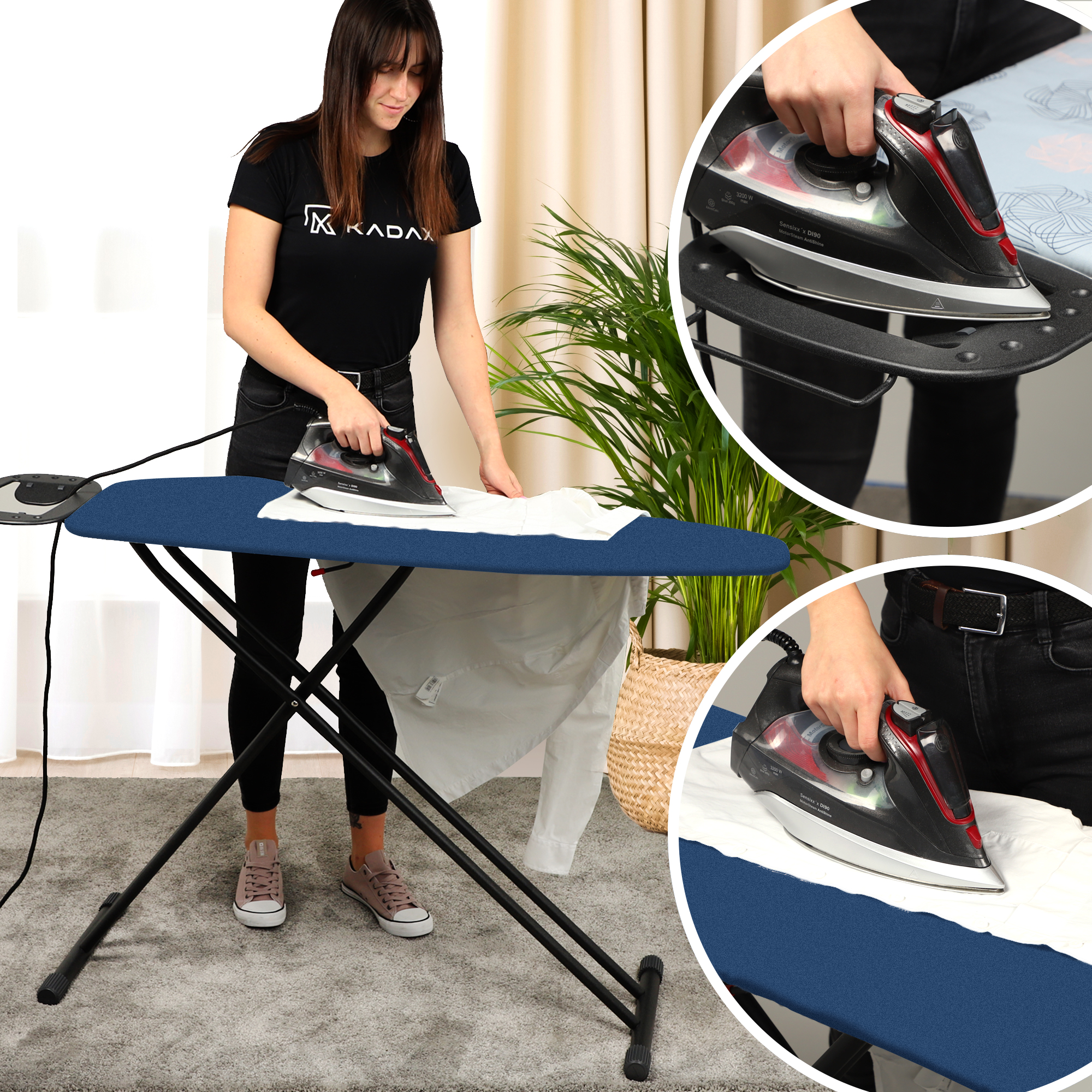 Deska do prasowania Esio 120x38cm granatowy