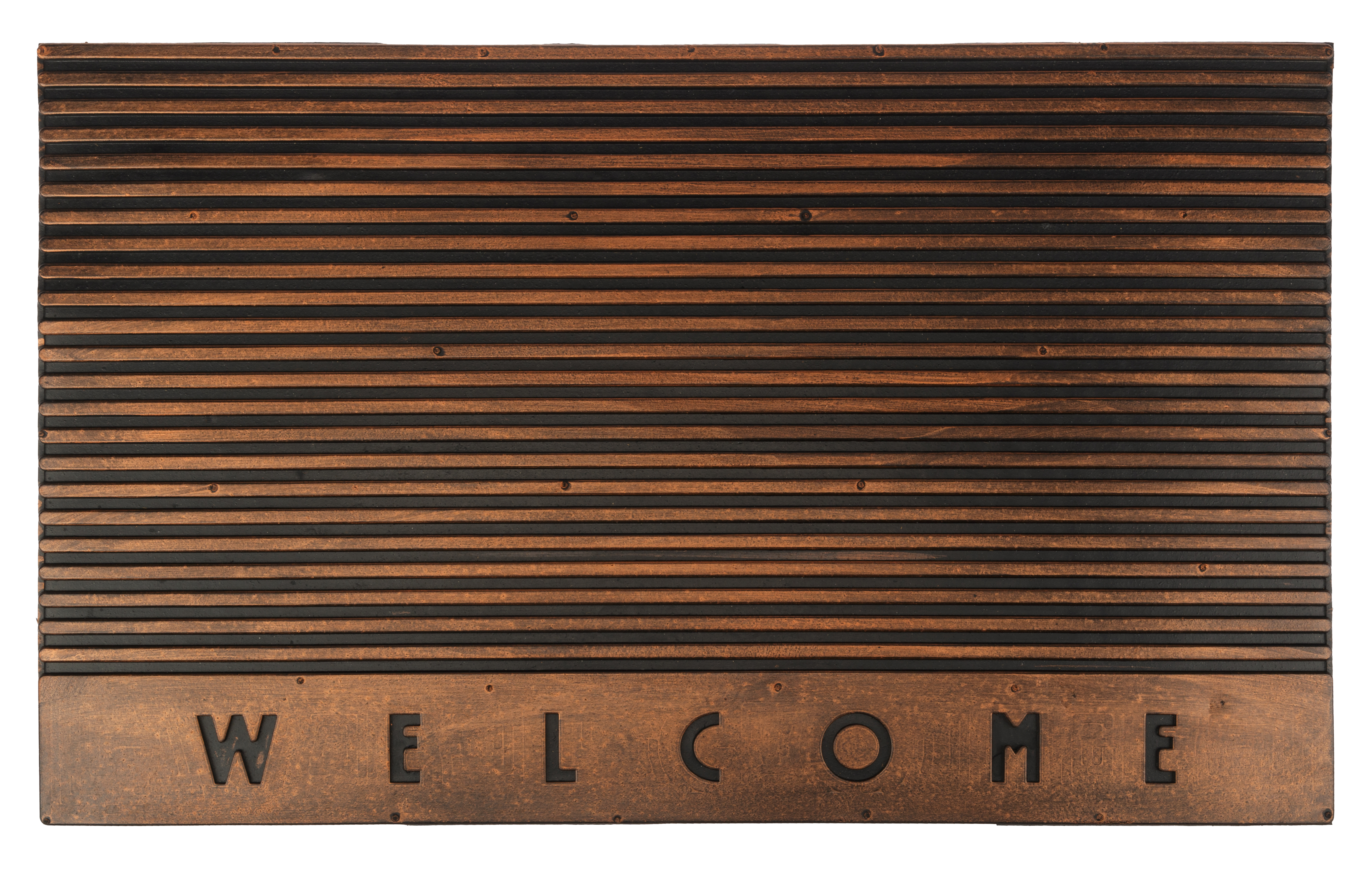 Wycieraczka gumowa „Welcome" 75 x 45 cm, brązowa