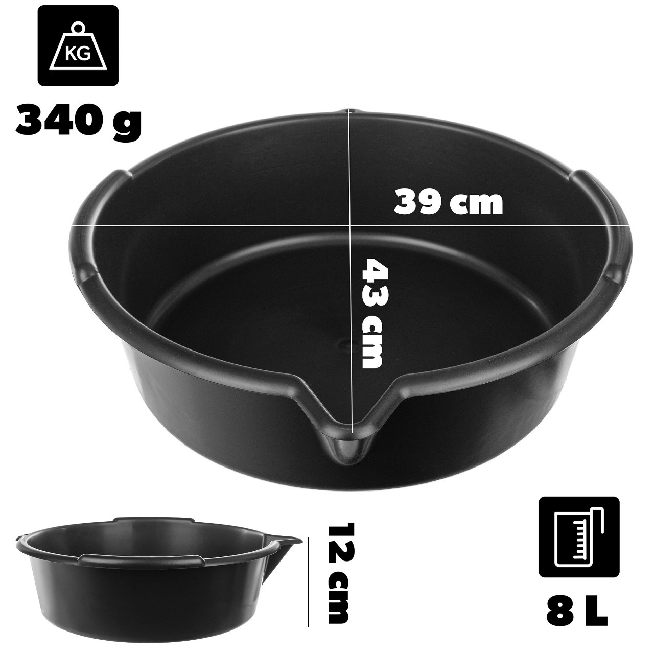 Miska warsztatowa Cutura 8L czarna