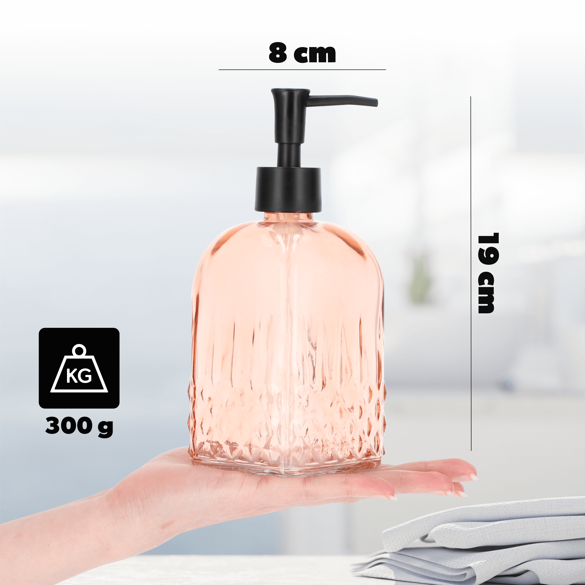 Dozownik na mydło w płynie 450 ml, różowy