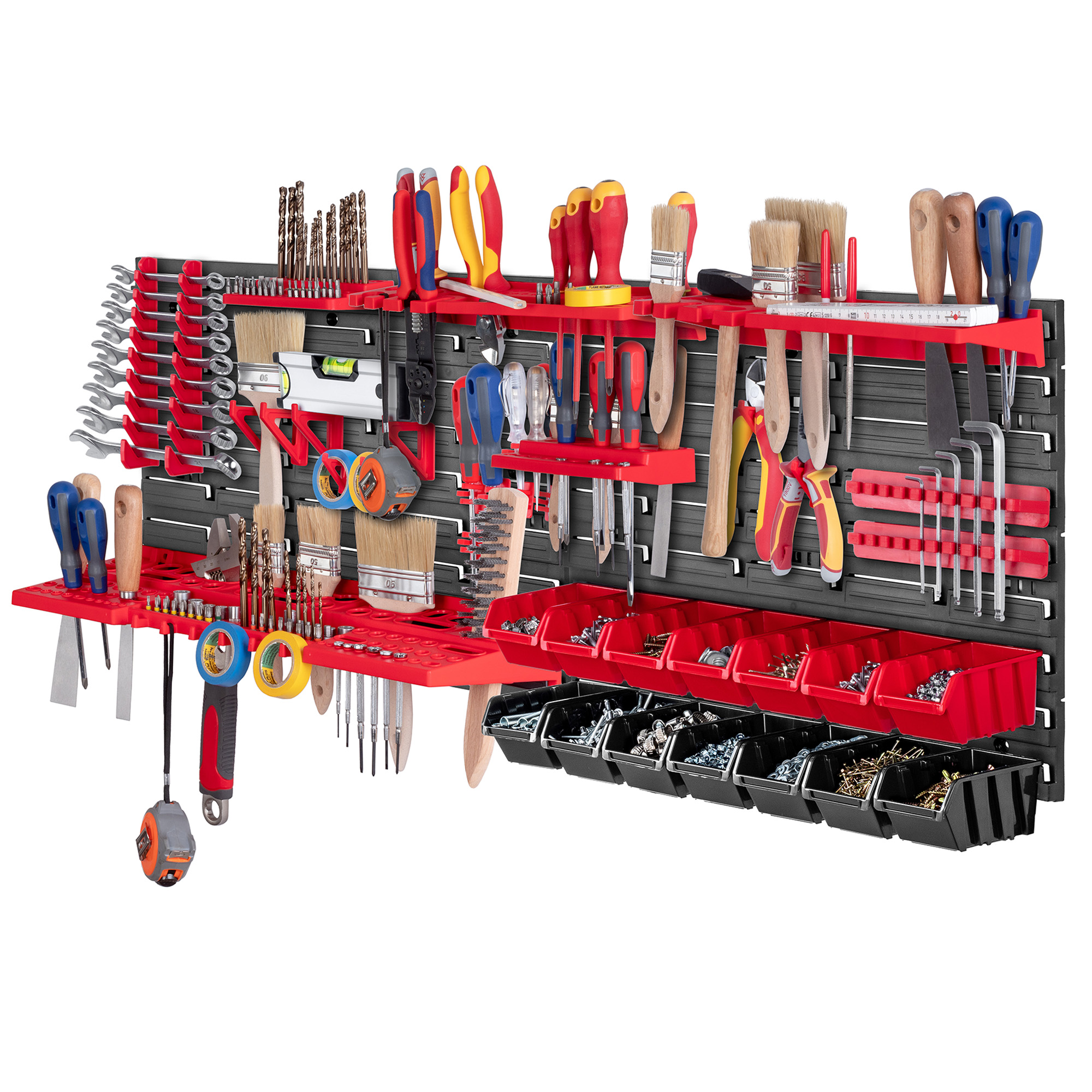 Tablica warsztatowa Lokke 39 elementów 116 x 39 cm, czarno-czerwona