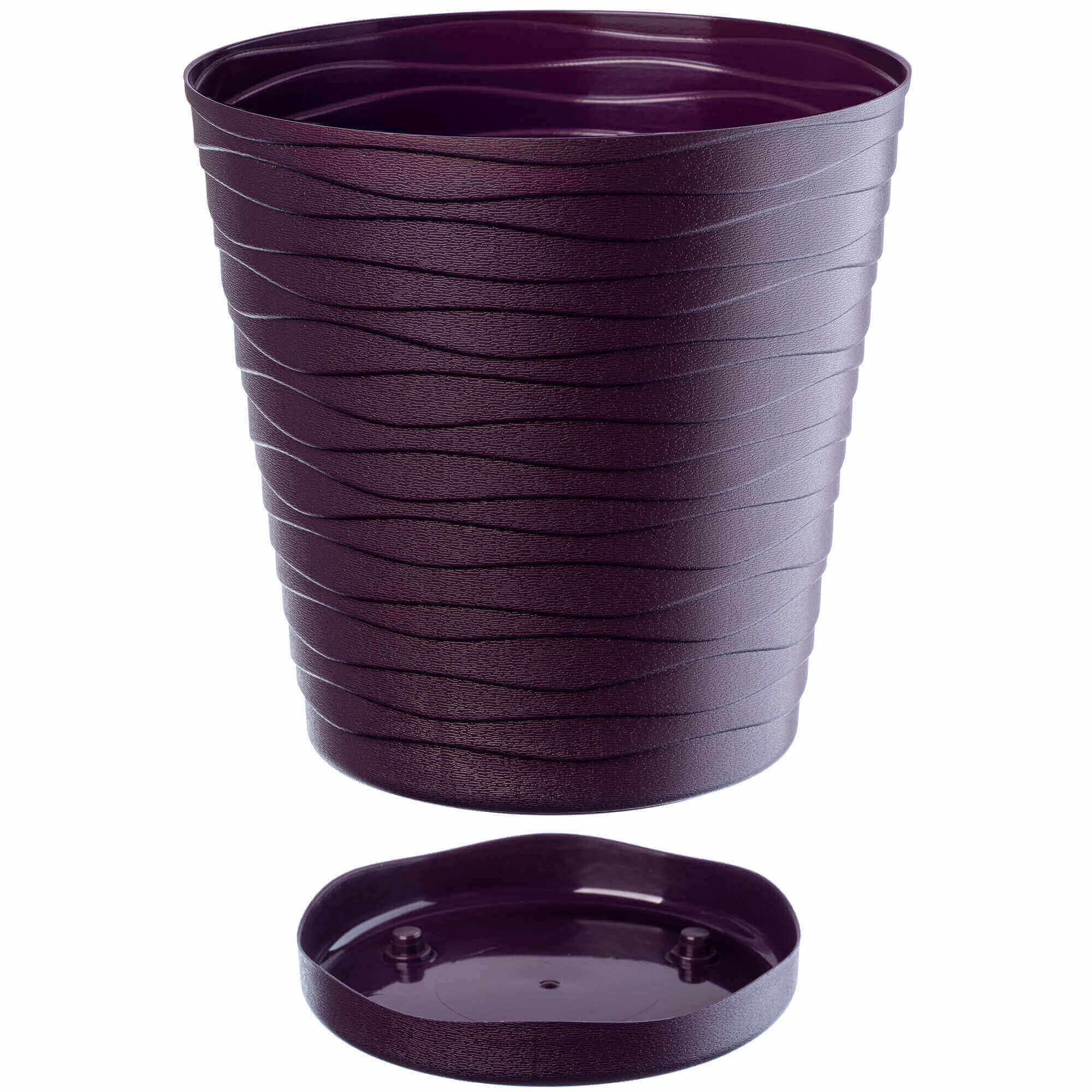 Doniczka z podstawką Greve 17 cm, śliwkowa