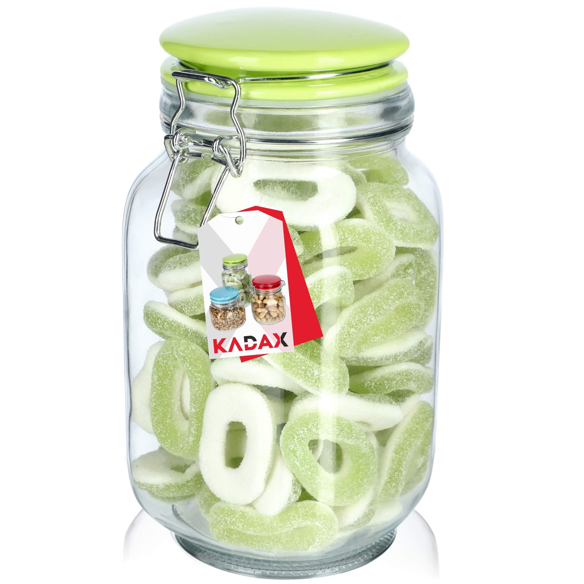 Słoik hermetyczny z ceramiczną pokrywą 1.5L zielony