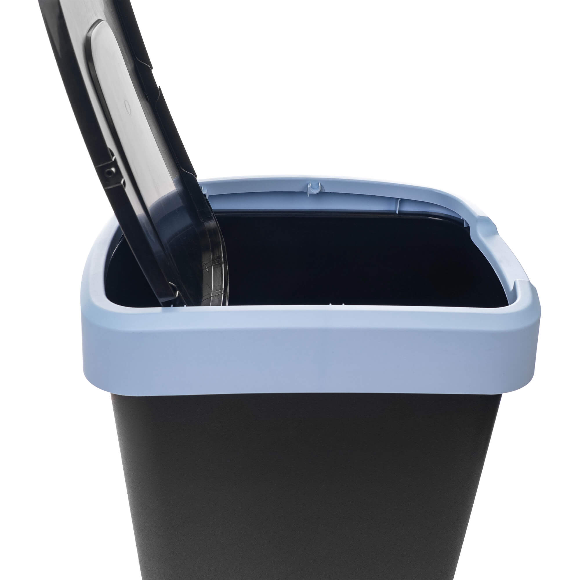 Kosz na śmieci Morin 25L z klapą obrotową czarno-niebieski