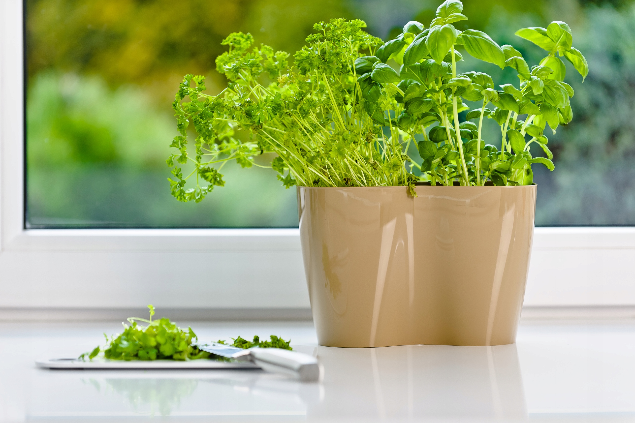 Doniczka do storczyków podwójna Fermo 15 x 23 cm, beżowa