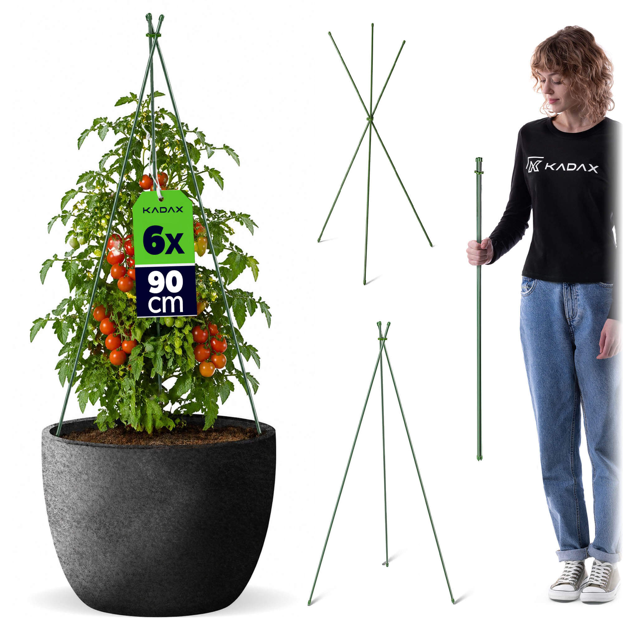 Stożkowa podpora ogrodowa Chevre 3-elementowa 90 cm 6 szt.