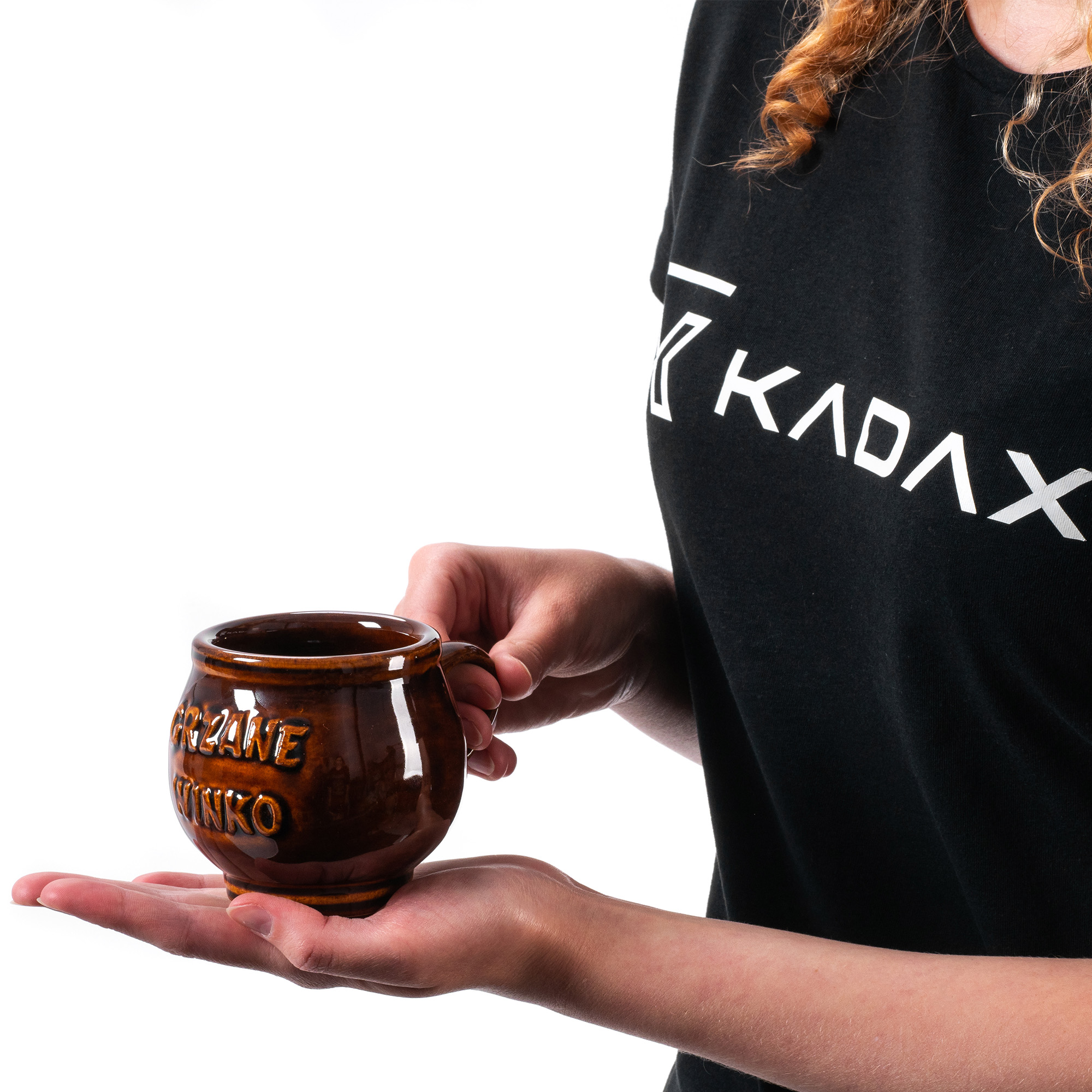 Kubek kamionkowy z napisem Olympia 0.3L z uchem