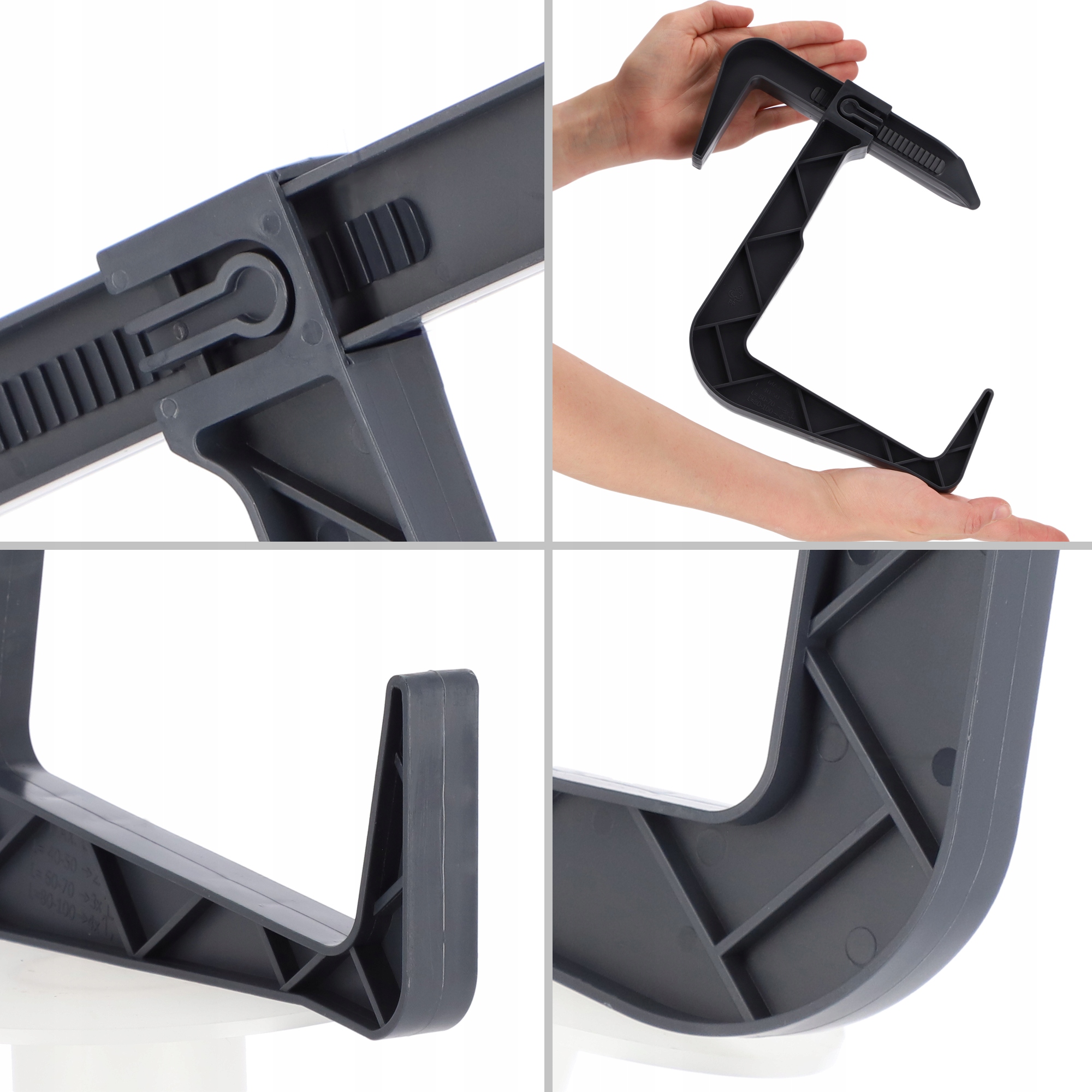 Uchwyt na doniczkę balkonową grafit, 2 szt.