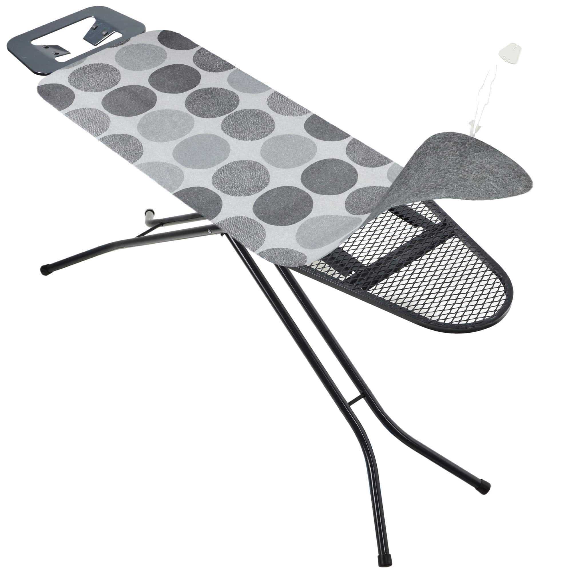 Pokrowiec na deskę do prasowania Piapot 32 x 112 cm szare kółka
