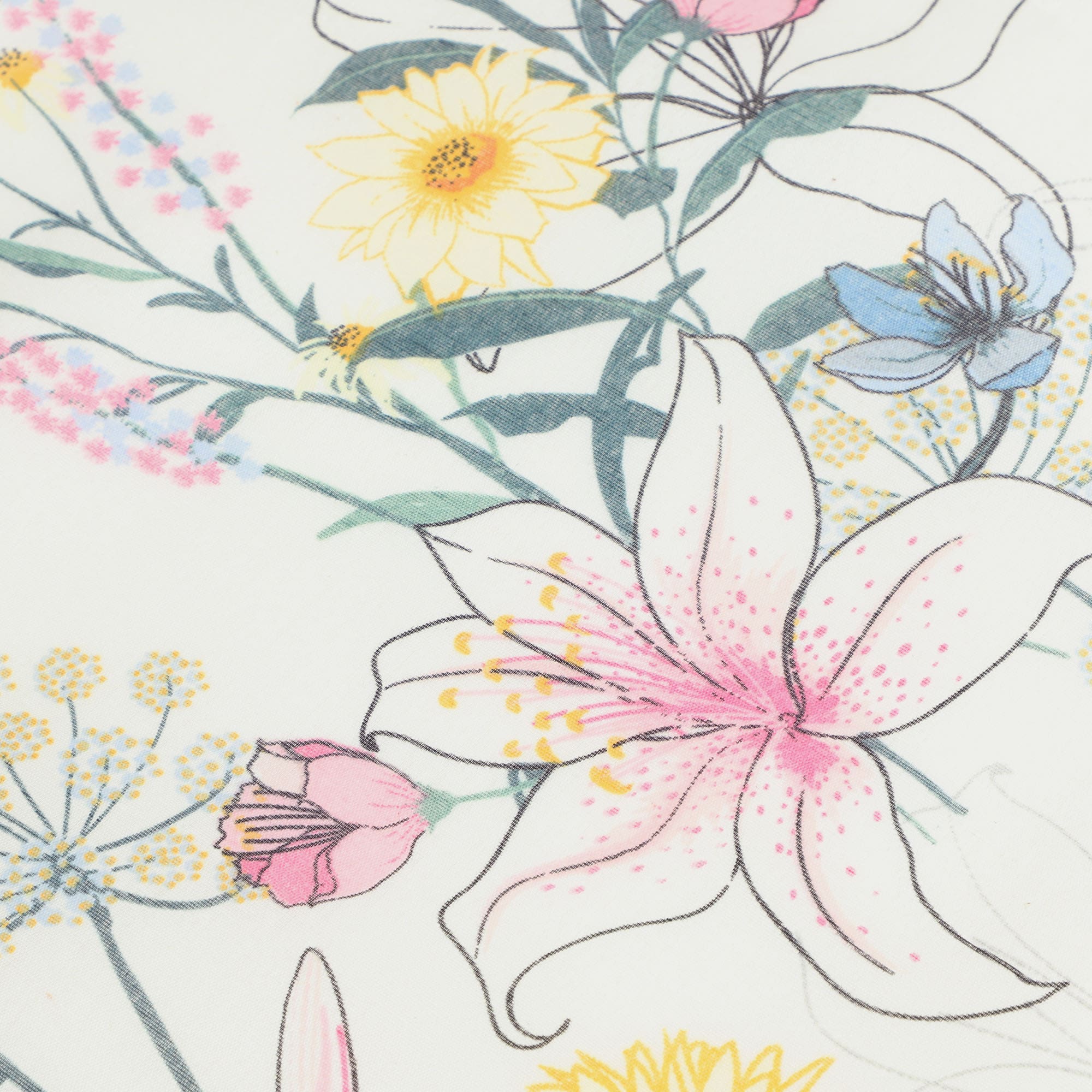 Pokrowiec bawełniany na deskę 127x46cm Silbate kwiaty na białym tle