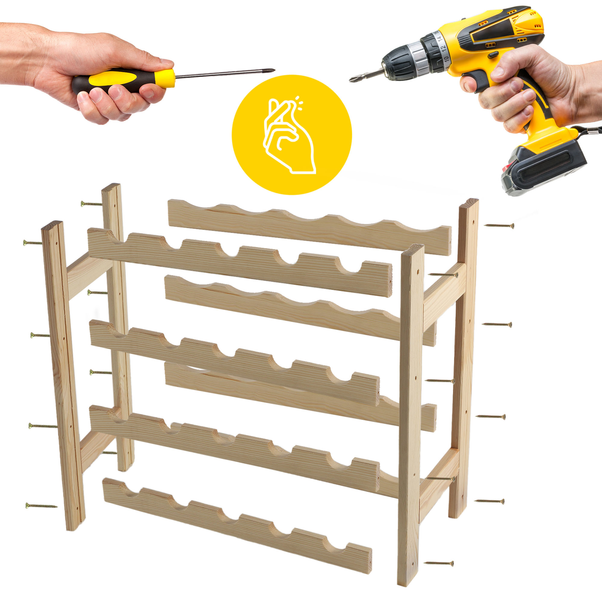 Drewniany regał na wino Carpi 54 x 25 cm