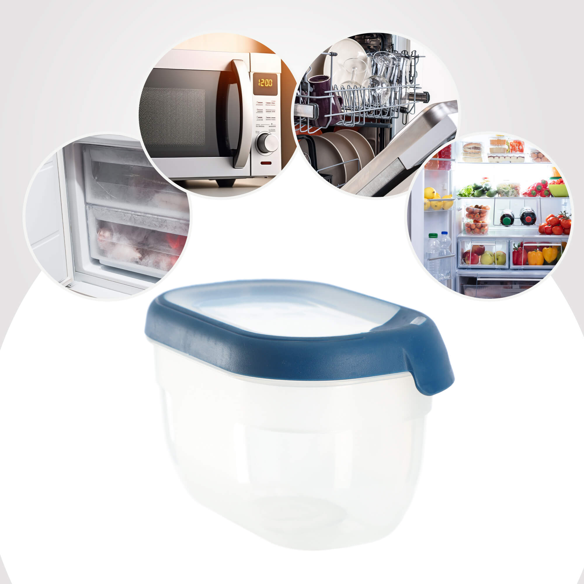 Pojemnik prostokątny 0.75L Curver Grand Chef Eco Line, niebieski 10cm