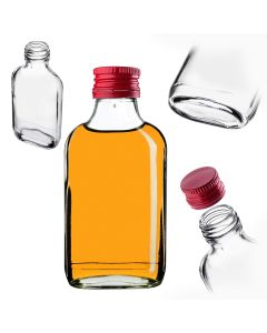 Butelka piersiówka Viane 100ml z czerwoną zakrętką 1 szt.