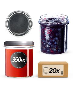Słoiki na przetwory Avila 350ml 20szt 82mm + wieczka srebrne