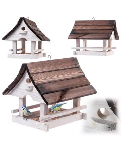 Karmnik dla ptaków Arbis domek 30 x 25 cm biało-brązowy