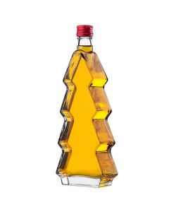 Szklana butelka choinka Enna 500ml z czerwoną zakrętką 1 szt.