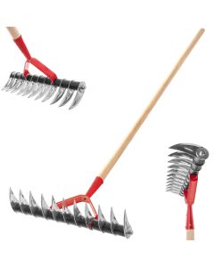 Aerator ręczny Strand z trzonkiem 143 cm, czerwony