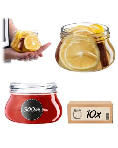Słoiki na przetwory Raja 300ml 10szt 82mm bez wieczka