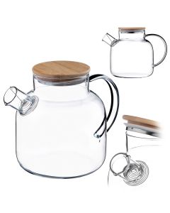Szklany dzbanek Frux z bambusową pokrywką 1,5L