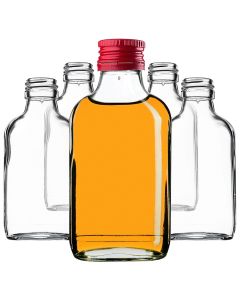 Butelka piersiówka Viane 100ml z czerwoną zakrętką 100 szt.