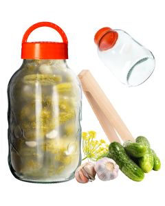 Słój do kiszenia ogórków ze szczypcami Hogatza 4L