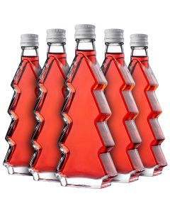 Szklana butelka choinka Enna 200ml z białą zakrętką 5 szt.