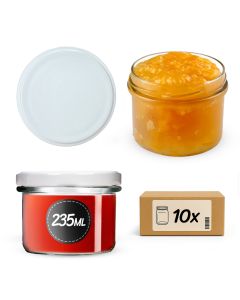 Słoiki na przetwory Tartu 235ml 10szt 82mm + wieczka białe