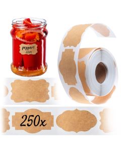 Etykiety samoprzylepne Sefro 5 x 3 cm brązowe 250 szt.