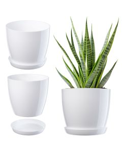 Doniczka Agen z podstawką 18 cm, biała