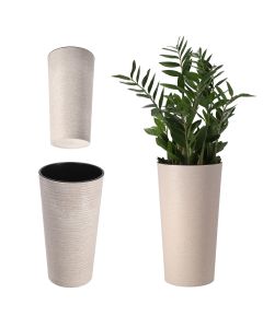Donica na kwiaty dłuto Latina 30 cm, biała