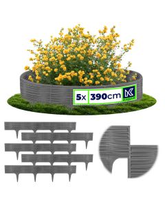 Obrzeże ogrodowe Averton 78 x 9 cm szare wzór 1. 5 szt.