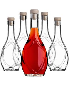 Szklana butelka na nalewkę Icona 250ml z korkiem syntetycznym 5 szt.