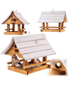 Karmnik dla ptaków Arbis domek 30 x 25 cm naturalny-biały