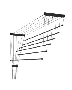 Suszarka sufitowa na pranie Torp, 6 prętów, 140 cm, czarna