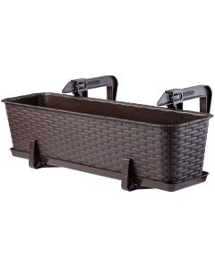 Doniczka rattanowa z podstawką Frette 60 cm + 2 uchwyty, brąz