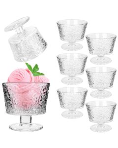 Pucharek do lodów Torza 290ml na nóżce wzór lód 6 szt.