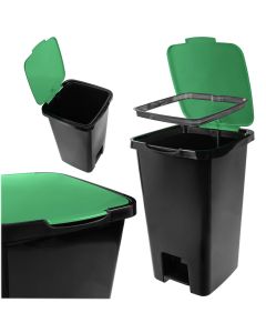 Kosz na śmieci z pedałem Roanne 45L czarno-zielony