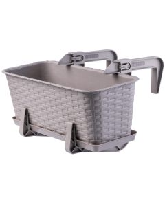 Doniczka rattanowa z podstawką Frette 40 cm + 2 uchwyty, karmel