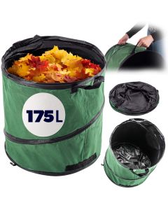 Składany kosz ogrodowy Vermenton 175L zielony