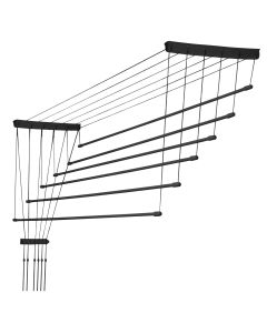Suszarka sufitowa na pranie Torp, 6 prętów, 170 cm, czarna