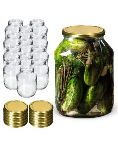 Szklany słój Albi 2,5L 100mm + wieczko złote 12szt