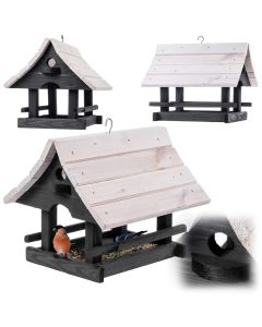 Karmnik dla ptaków Arbis domek 30 x 25 cm antracytowo-biały