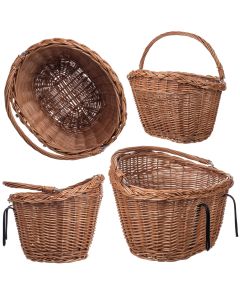 Kosz rowerowy wiklinowy Darnis 35 x 27 cm naturalny